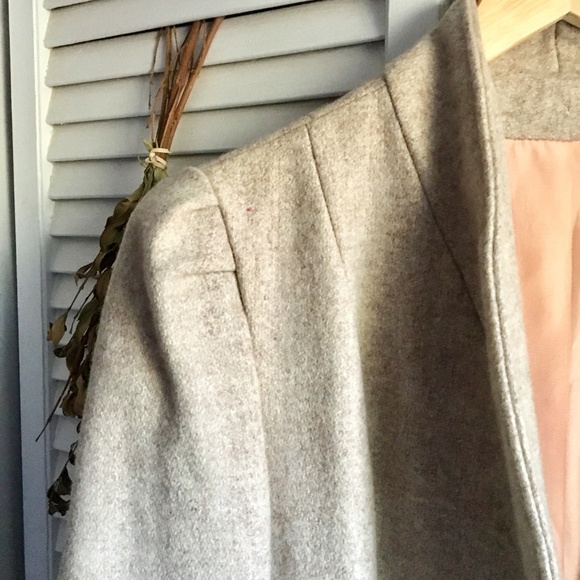 Vintage} Creamy Grey Long Wool Maxi Coat, 8 - Picture 7 of 8